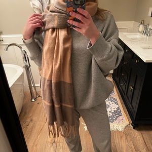 Pretty Persuasions Cream Plaid Scarf